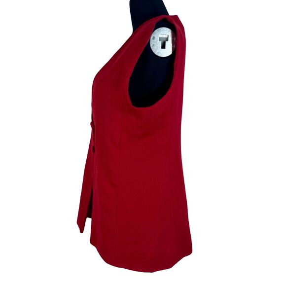 Tailored Fire: Structured Red Longline Vest (The Dressmaker Fashion) - Picture 7 of 16